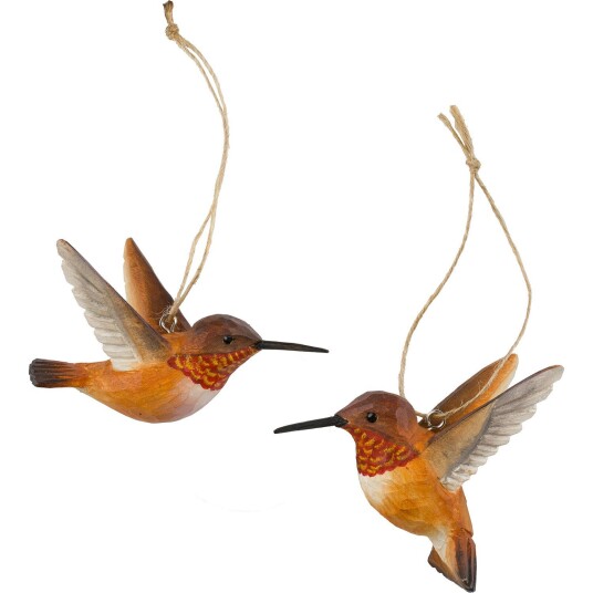 Wildlife Garden DecoBirds Håndskåret Fugl Rødkolibri