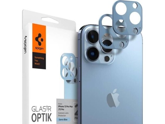 Spigen Tempered Glass For The Camera Spigen Optik Camera Lens Apple Iphone 13 Pro/13 Pro Max Sierra Blue [2 Pack]