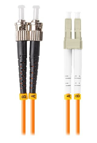 Lanberg - Patchkabel - St/Upc Multimodus Til Lc/Upc Multimodus - 10 M. - 3 Mm - Fiberoptikk - Dupleks - 50 / 125 My - Om2 - Oransje