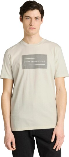 Tom Tailor Printed T Shirt   Cream   L