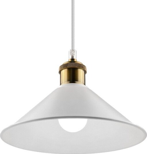 Home Décor MOKKA Hvit Ø22cm pendel   E27 sokkel 2m ledning Hvit/messing