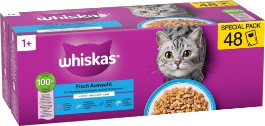 Whiskas Våtfôr Adult Megapakke 1+ Porsjonsposer Fiskeutvalg I Gelè 48 X 85 G Whiskas Våtfôr Adult Megapakke 1+ Porsjonsposer Fiskeutvalg I Gelè 48 X 85 G