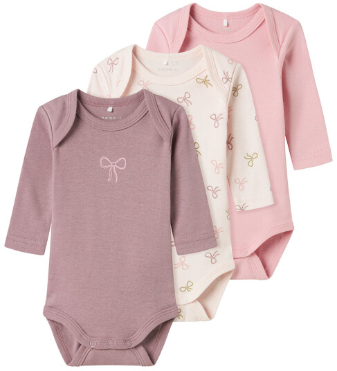 Name It Barely Langermet body 3-pakning Rosa