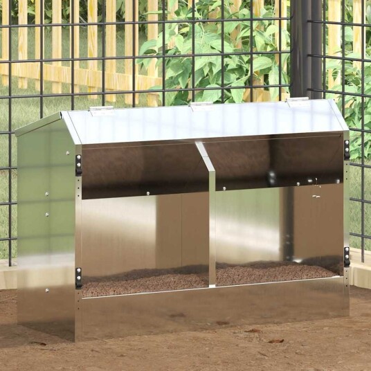 Vidaxl Kaninfôrer Sølv 64.5 X 25.5 X 45.5 cm 6 kg Galvanisert Stål