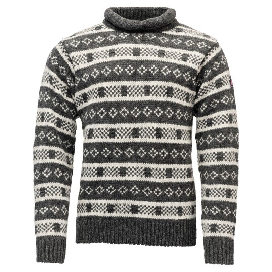 Devold Unisex Alnes Wool Roll Neck Anthracite/grey Melange L