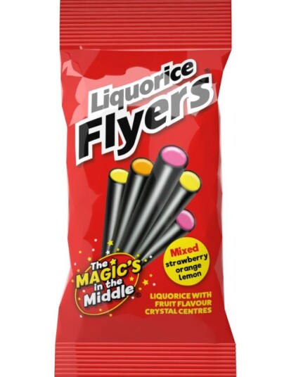 Maxilin Liquorice Flyers Fylte Lakrisstenger 75 gram