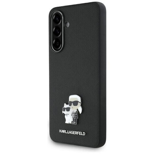 Karl Lagerfeld Samsung Galaxy A56  Saffiano Metal Karl and Choupette deksel   Svart