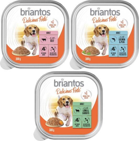 Briantos Våtfôr Delicious Paté Mix Og Lam Storfe Fisk 27 X 300 G