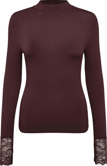Kaffe Kaomi Turtleneck T Shirt FUDGE M