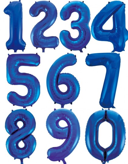 JUMBO Royal Blå Tallballonger 0 9 86 cm JUMBO Royal Blå Tallballonger 0 9 86 cm