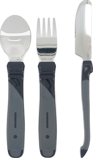 Twistshake | Twistshake Learn Cutlery Stainless Steel 12+M Black | ONE SIZE