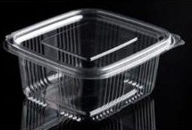 Plastbæger Catersource 500 Ml 90X105x55 Mm Firkantet Hængslet Låg Rpet Klar,6 Ps X 100 Stk/Krt