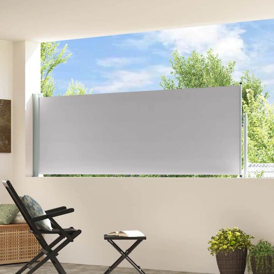 vidaXL Uttrekkbar sidemarkise 100x300 cm grå