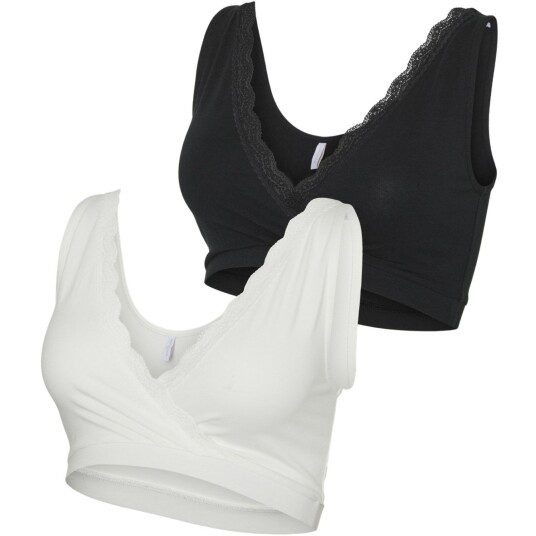 Mamalicious Snow White Black Mlhelena Crossy Lace Bra 2F 2 P Noos XS Mamalicious Snow White Black Mlhelena Crossy Lace Bra 2F 2 P Noos XS