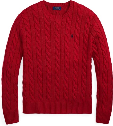 Polo Ralph Lauren Cable Knit Cotton Sweater Red XS