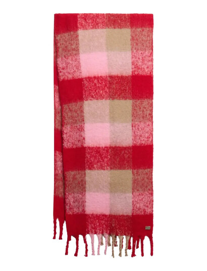 Superdry Check Patterned Scarf - Red - ONE SIZE