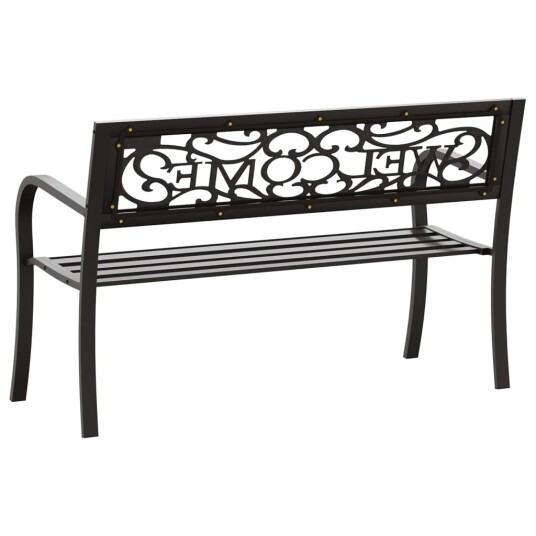 vidaXL Hagebenk 125 cm stål svart vidaXL Hagebenk 125 cm stål svart