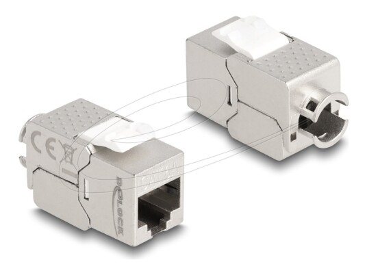 Delock Nettverkkontakt Rj 45 Hunn Til Lsa Stp Cat 6A Sølv Hvit 87891
