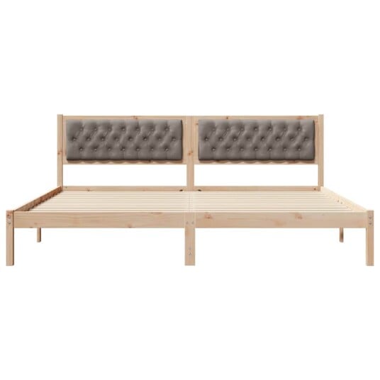 Sengestamme med hodegjerde Gråbrun 200 x 200 cm Massiv furu Sengestamme med hodegjerde Gråbrun 200 x 200 cm Massiv furu