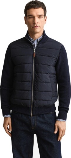 Gant Hypbrid zipped cardigan S blå herre