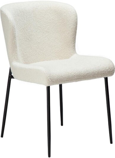 Glam Dan Form spisestuestoler bouclé hvit.