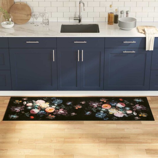 Kjøkken teppe Svart 180 x 60 cm Fløyel Kjøkken teppe Svart 180 x 60 cm Fløyel