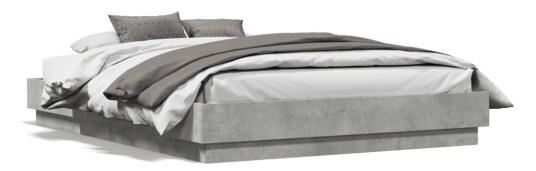 Sengeramme med LED-lys betonggrå 135x190 cm 8721012275522