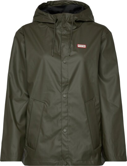 Hunter Izzy Pu Hooded Jacket Khaki green L Hunter Izzy Pu Hooded Jacket Khaki green L