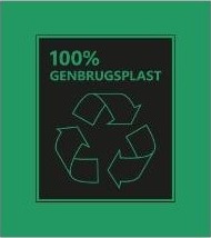 Spandepose Catersource 40Ltr B500xl700mm 15My Mdpe Med Fals Grøn 100% Genbrug,15 Rl X 50 Stk/Krt