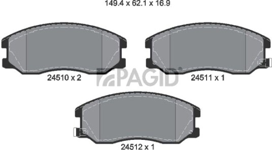 PAGID T1676N Bremseklosser