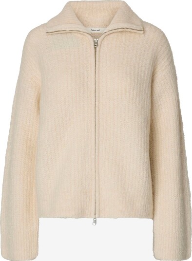 Selected Women - Kardigan Slwgabriella Ls Knit Zip Cardigan N - Grå
