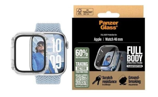 PanzerGlass Screen Protector Snappie Full Body Bulky Transparent Apple Watch Series 10 | 46mm