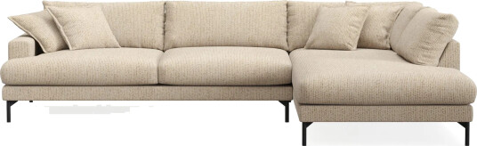 Menard Premium 5 seters høyrevendt L formet dyp sjeselongsofa i chenille Beige