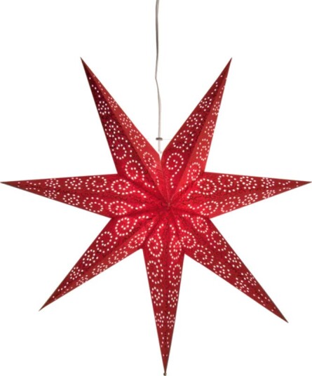 10 stk Star Trading Antique julestjerne med lys, 60 cm, rød