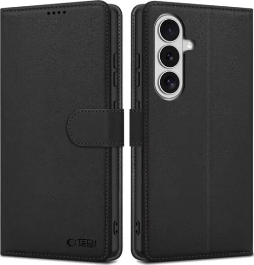 Tech-Protect Lommebokdeksel for Samsung Galaxy S26+ Svart med Magnet og Stativ