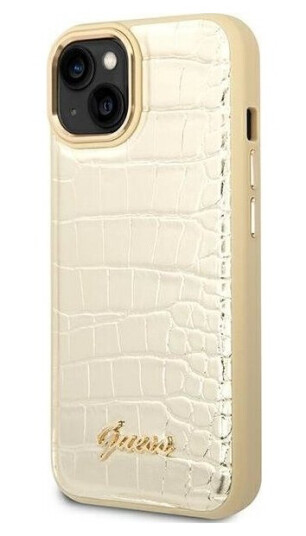 Guess Guhcp14mhgcrhd Iphone 14 Plus 6,7 Colio Auksinis / Auksinis Kietas Dėklas Croco Collection
