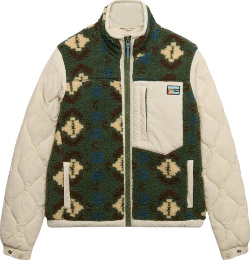 Superdry Fleece Onion Quilt Hybrid KHAKI AZTEC 16