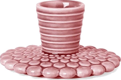 Dottir Pipanella lysestake i porselen med boblemønster, dusty rose, 4,5 cm Dottir Pipanella lysestake i porselen med boblemønster, dusty rose, 4,5 cm