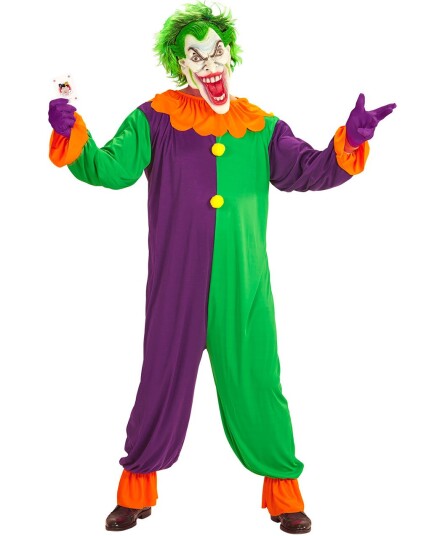 Evil Joker Inspirert Kostyme med Maske Strl M Evil Joker Inspirert Kostyme med Maske Strl M