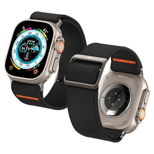 Spigen Fit Lite Ultra Apple Watch (42/44/SE/45/49MM) Reim - Svart