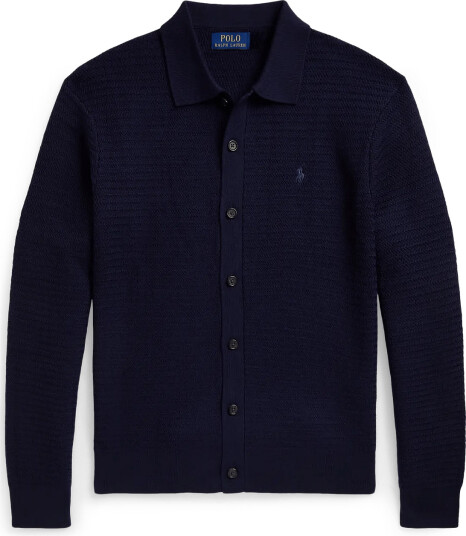 Polo Ralph Lauren Washable Wool Polo Collar Cardigan Navy XL