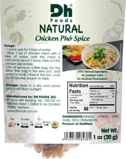 Natural Chicken Pho Spice - DH Foods 20 gram (Vietnam)