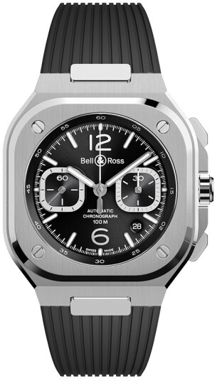 Bell & Ross Herreklokke BR05C BLC ST/SRB BR 05 Chrono Sort/Gummi