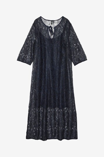 Vero Moda Curve   Maxikjole vmcSigna 3/4 Ankle Dress   Blå