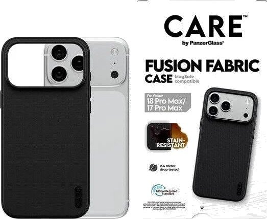 CARE by PanzerGlass Fusion Fabric Deksel til iPhone 18 Pro Max / 17 Pro Max med MagSafe - Svart