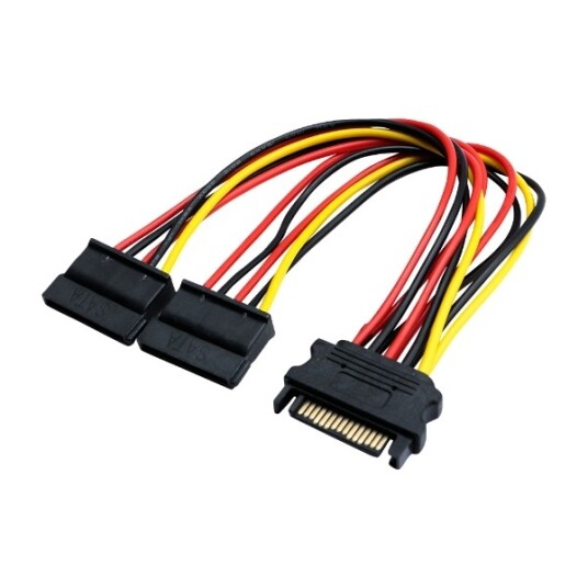 Eletra SATA 15P Hann 1TO2 Hunn 15CM strømkabel