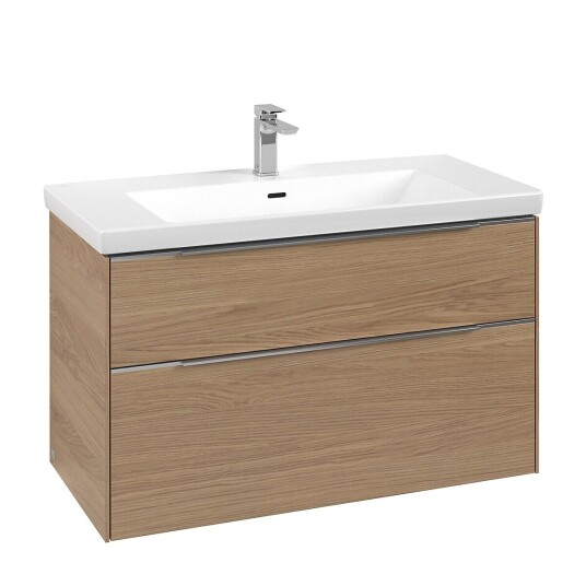 Villeroy & Boch  Subway 3.0 Servantskap m/2 skuffer 973x576x478 mm Nordisk Eik