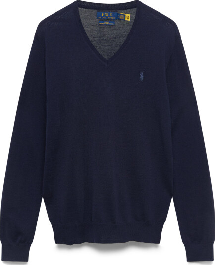 Polo Ralph Lauren Slim Fit Washable Wool V-Neck Sweater - Navy - M Polo Ralph Lauren Slim Fit Washable Wool V-Neck Sweater - Navy - M