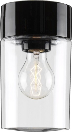 Opus 120/200 Taklampe  E27 IP54  Klart Glass  Sort