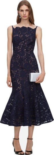 Self Portrait Spiral lace midi dress UK 10 blå dame